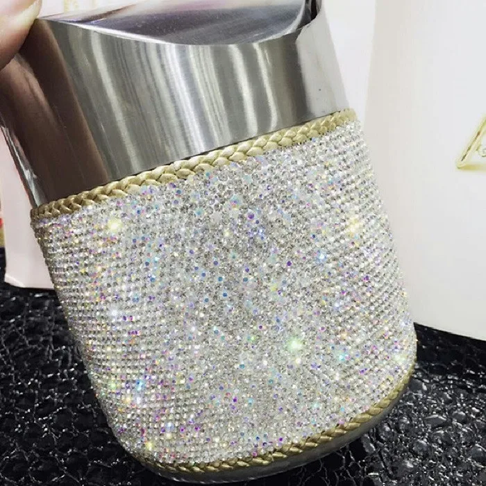 Нержавеющая сталь мини-автомобиль мусорные ящики Bling Белый Розовый кристалл домашний офис Коробка для хранения для женщин девочек пепельница отличный подарок