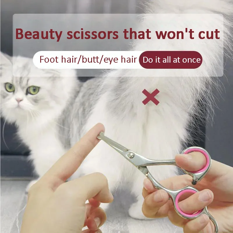

HiCoDo Pet Trimmer Long-Haired Cat Scissors Dog Grooming Fixer Daily Beauty Supply 1 Pair