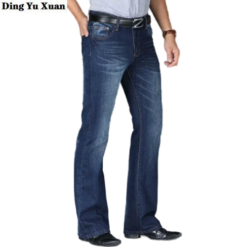 Для мужчин s Винтаж Slim Fit Брюки-клёш брюки размера плюс Повседневное классический