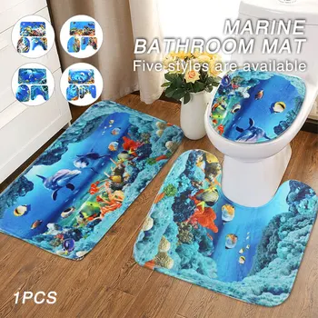 

Bath Mat Sea Fashion Comfy Cobblestone Soft Cotton Toilet Lid Floor Pad Non-Slip Mat Carpet Home Supplies Bathroom Luxury