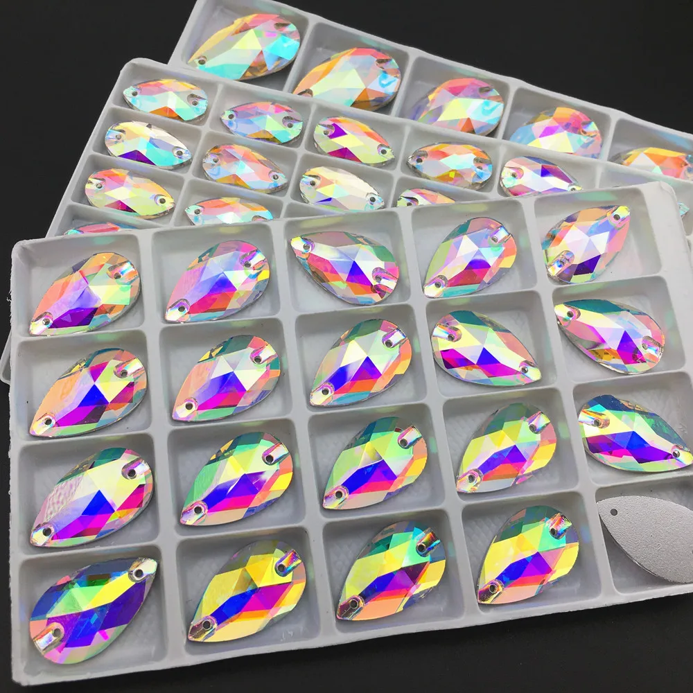 All Sizes Teardrop Glass Crystal Sew On Rhinestones AB Color Flatback Pear Stone стразы For Wedding Dress sew on rhinestones sewing rhinestones glass rhinestones crystal rhinestones rhinestone crystals rhinestone accessories rhinestones beads