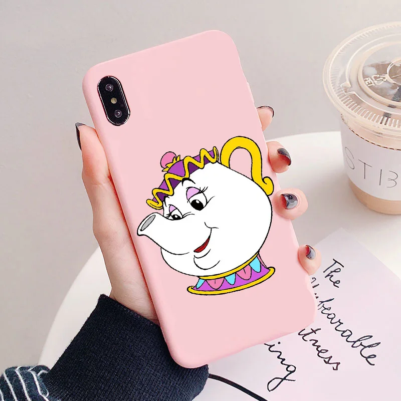 TPU Чашка клипарт чип красоты и с рисунком из мультфильма «Красавица и Чудовище» Мягкий силиконовый чехол для телефона чехол для iPhone 11 11PRO MAX 6S Plus, 8, 8 Plus, XSMAX XR - Цвет: TPU