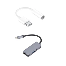 3Pcs Type C to 3 5mm Headphone o Adapter 1x USB3 1 Type C to HDMI HUB DP Docking Station USB C Interface Adapter