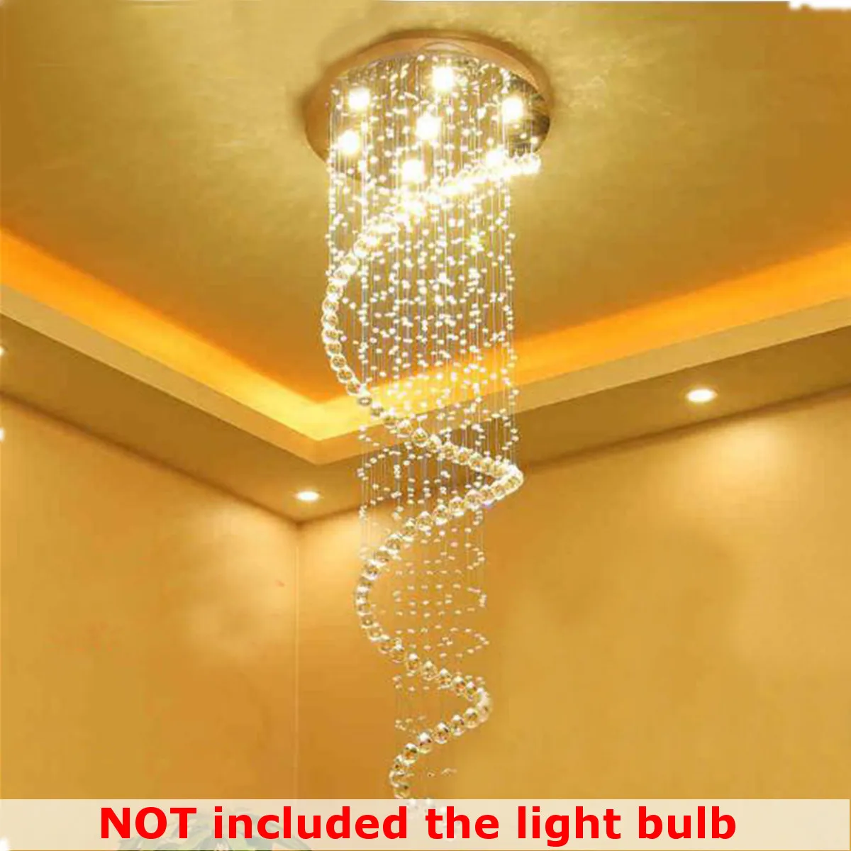 

Modern LED Double Spiral Crystal Chandelier Lighting for Foyer Stair Staircase Bedroom Hotel HallCeiling Hanging Suspension Lamp