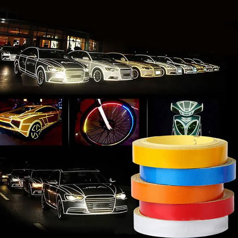 

Car Night Reflective Strips Auto Warning Reflective Sticker Tape Automotive Body Motorcycle Decoration Reflective Bar 1cm*5m