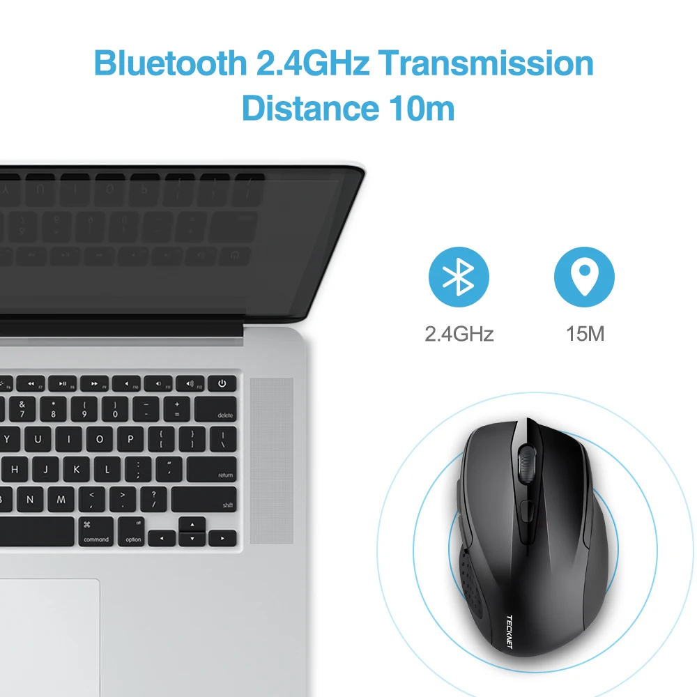 Беспроводная мышь TeckNet 2600 dpi компьютерная Bluetooth для ПК эргономичная 3 0 USB