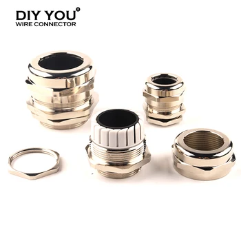 

1 Pcs M type Metal Copper nickel plating IP68 Waterproof Cable Gland Connector M25/M32/M40/M50/M63 Cable Connector high quality