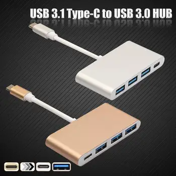 

4 Port Type C to USB 3.1 HUB 4 in 1 10 Gbps High Speed External Card Reader Adapter Charger for Phone USB Device