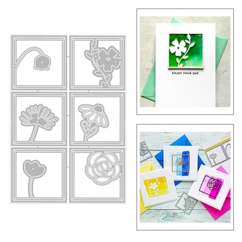 

2020 New Window Flower Leaves Pattern Floral Stencil Metal Cutting Dies For Scrapbooking Paper Craft Decor Embossing Card Making