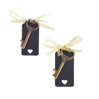

50x Vintage Heart Key Beer Bottle Opener with Tag Label Wedding Party Favor Gift 72XF
