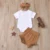 2021 Лето Новорожденный Ребенок Одежда Для девочек Baby Letter Боди Топ+PP Шорты+повязка Наряды Набор Roupa 3-18 Месяцев Одежда