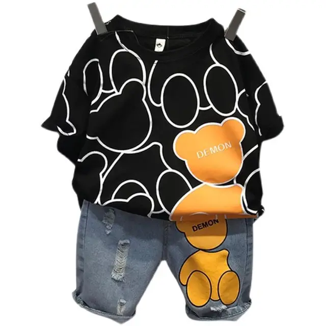 Boy Suits 2021 New Korean Style Kids Clothes Baby Boys Sets Summer Handsome Short-sleeve Two-piece 5