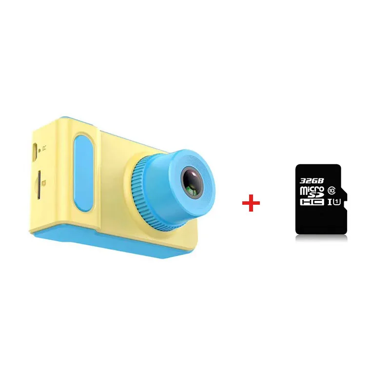 Детская Цифровая камера игрушка перезаряжаемая мини камера наружная фотография подарки для детей - Цвет: blue with 32G SD