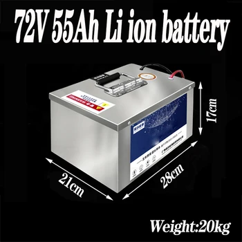 

72V 55Ah Power li-ion lipo battery pack for Electric Bike tricycle scooter motorcycle solar surfboard jet+5A Charger