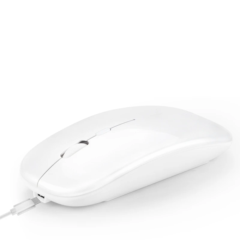 Беспроводная мышь компьютер Bluetooth мышь тихий ПК мышь перезаряжаемая эргономичная мышь 2,4 ГГц USB оптическая мышь для портативных ПК(белый