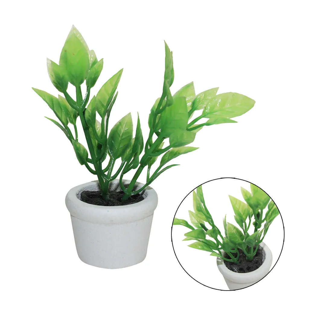 

1:12 /1:6 Dollhouse Miniature Scene Model Green Potted Plant Pretend Play Toy