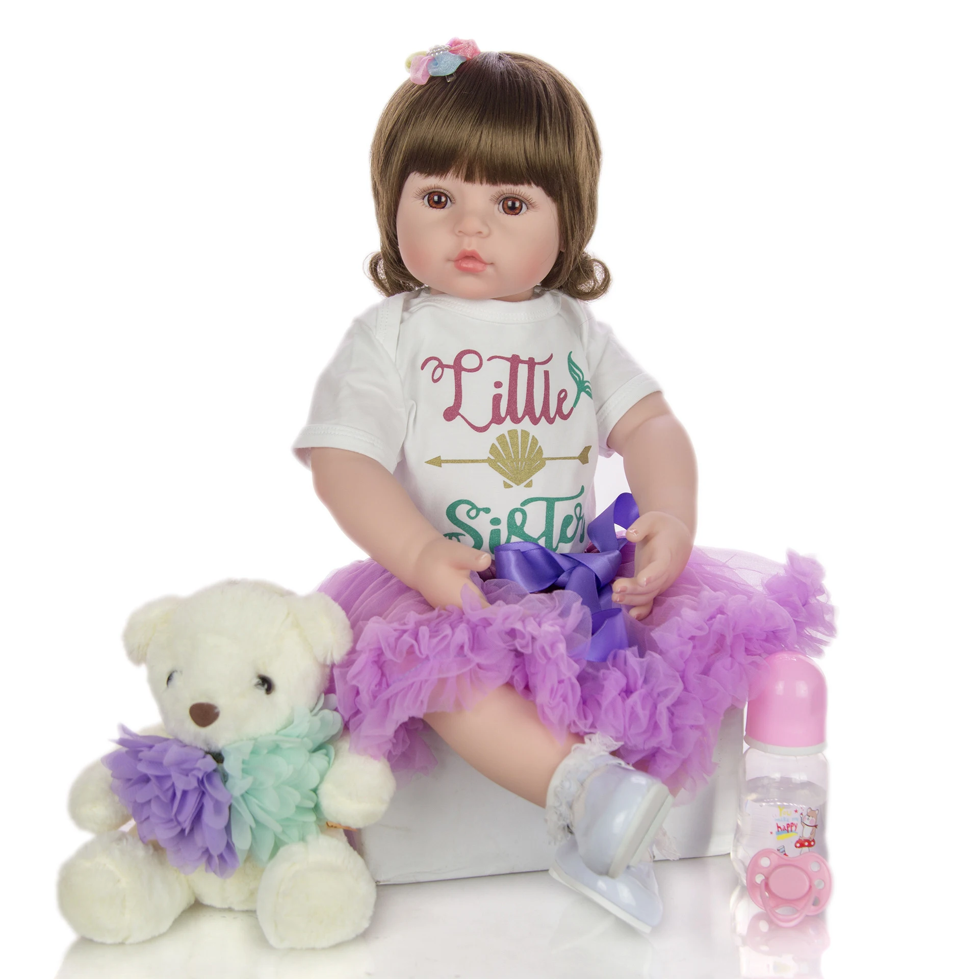 KEIUMI Baby Reborn для маленьких девочек, большой размер 60 см, мягкие силиконовые куклы Reborn Baby, подарки на день рождения, мягкие куклы, игрушки bebe reborn