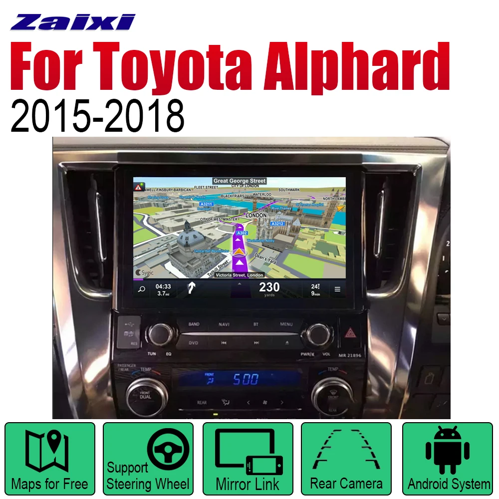 ZaiXi Авто плеер gps навигация для Toyota Alphard~ автомобильное мультимедиа андроид экран системы радио стерео