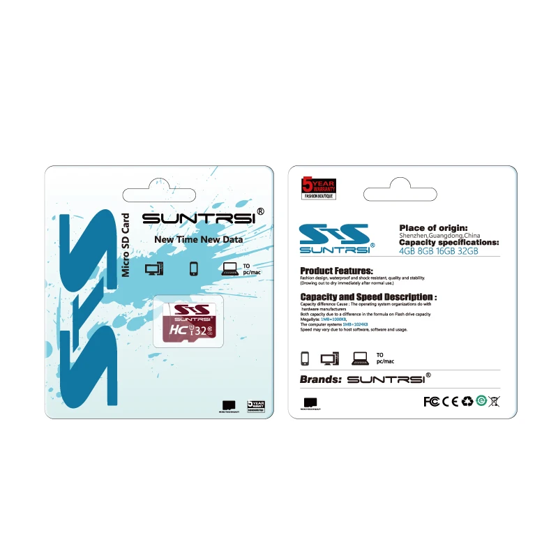 Suntrsi карта памяти 128 ГБ 256 Micro SD TF карты 64 32 флэш SDHC высокоскоростной Класс 10 C10