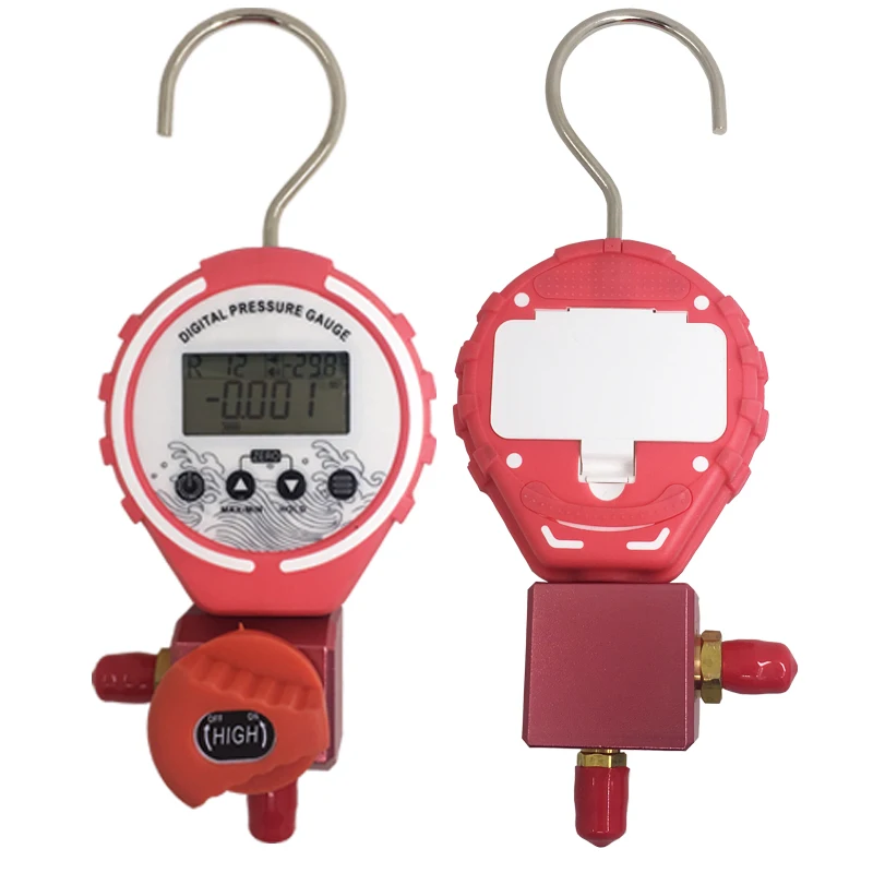 Pressure Gauge Manifold Refrigeration Manifold Tester Meter Digital Vacuum Pressure HVAC Temperature Tester Freon Pressure