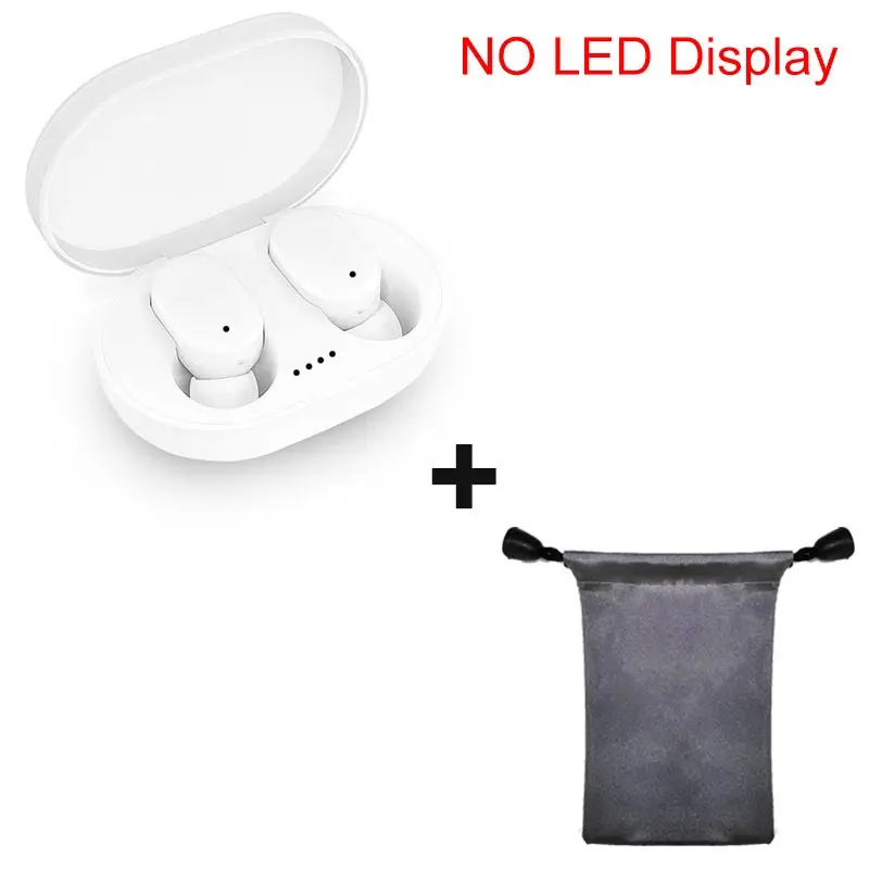 a6S white add bag TWS E6S Беспроводные bluetooth 5,0 наушники 6D стерео гарнитуры IPX5 водонепроницаемые наушники чехол с микрофоном для iPhone huawei samsung - Цвет: a6S white add bag