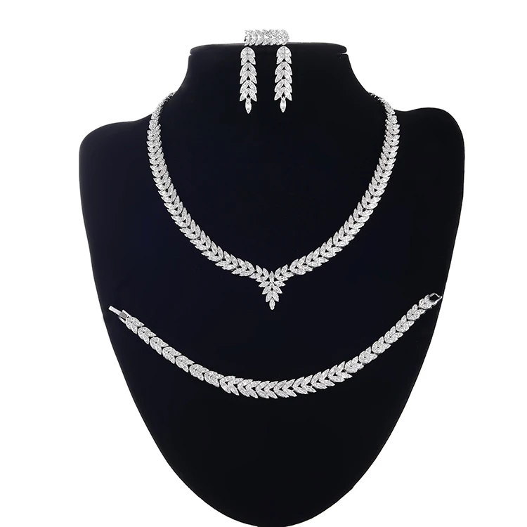 Conjunto de Jóias Hadiyana Clássico Feminino Casamento Colar Brincos Pulseira Anel Conjunto Alta Qualidade Zirconia Cny0056 Joyas 2 Conjuntos de joias