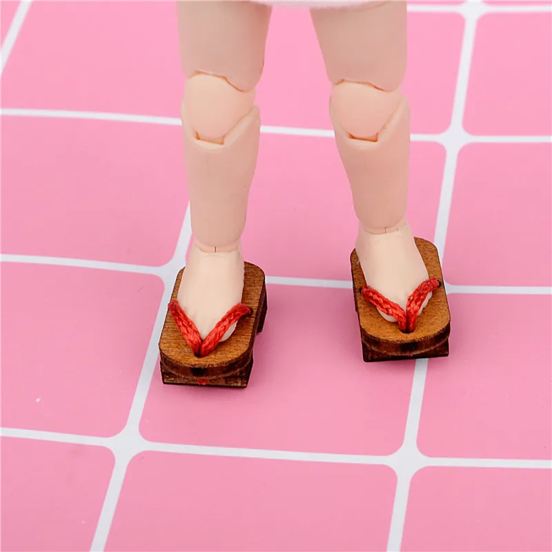 Ob11 shoes kimono matching mini clogs for 1/12 bjd,obitsu 11 wooden shoes Doll Accessories 7
