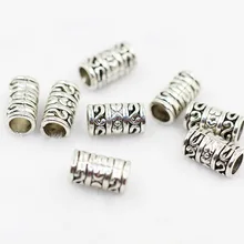 10 шт./лот металлическая Серебряная Руна Викинг волос оплетка боязнь борода дредлок бусины кольца полые FLtube аксессуары приблизительно 5,2 мм отверстие