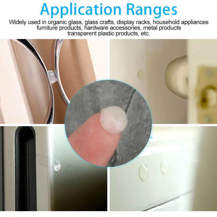200Pcs 10x3mm Self-Adhesive Silicone Foot Pads Transparent Anti-Slip Mat Furniture Cabinet Buffer Bumper Damper Floor Protector