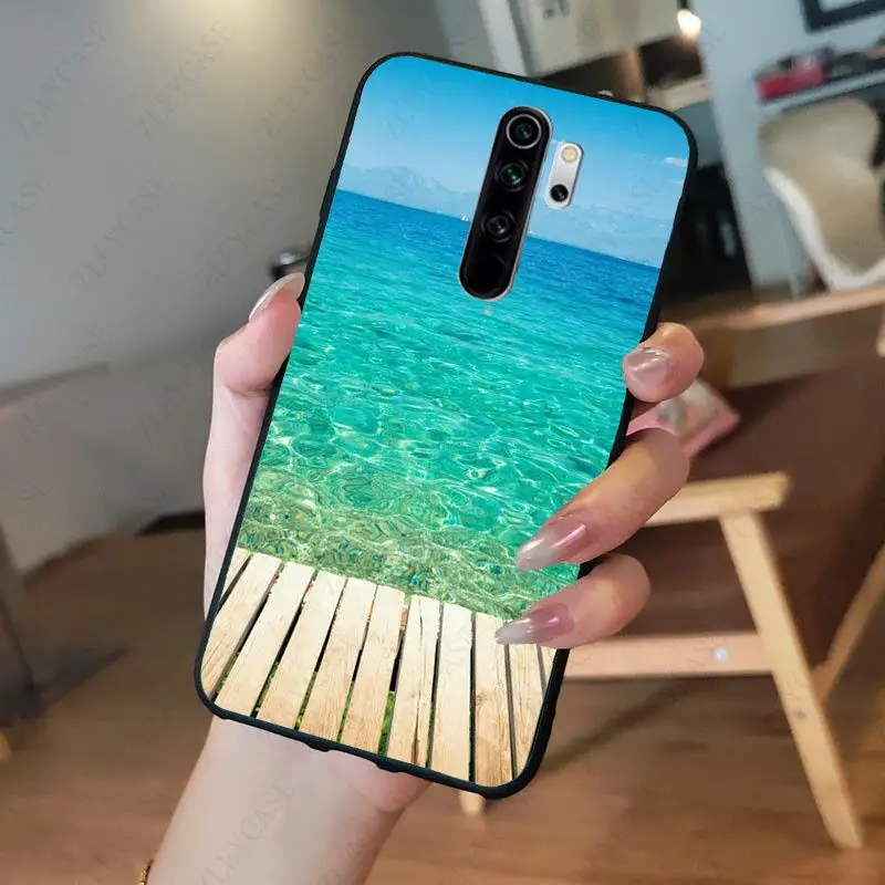 best flip cover for xiaomi The Sea Waves Beach spray ocean island Phone Case for redmi note8pro note7 note5 note6pro 7A 8A Note8T note9s note9pro Cells phone cases for xiaomi Cases For Xiaomi