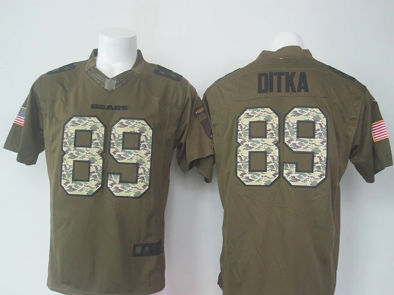 89 Мужчины Chicago s 89 Mike Ditka Green Салют для обслуживания Limited Джерси - Цвет: 89