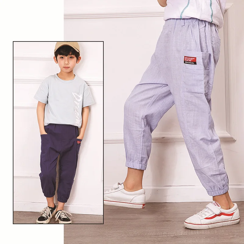 

BOY'S Pants Summer Wear Children Anti Mosquito Pants Thin Childrenswear 2019 Middle And Large CHILDREN'S Trousers Fashion Loose-