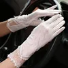 Summer Women Long Non-Slip Bow Lace Sunscreen Driving Gloves  Sexy Ice Silk Thin Anti-UV Touch Screen Full Finger Gloves K20 1