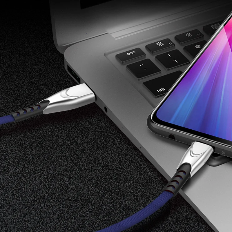 ARTAK цинк 2.5A кабель usb type C для мобильного телефона Быстрая зарядка Плоский нейлоновый кабель type C