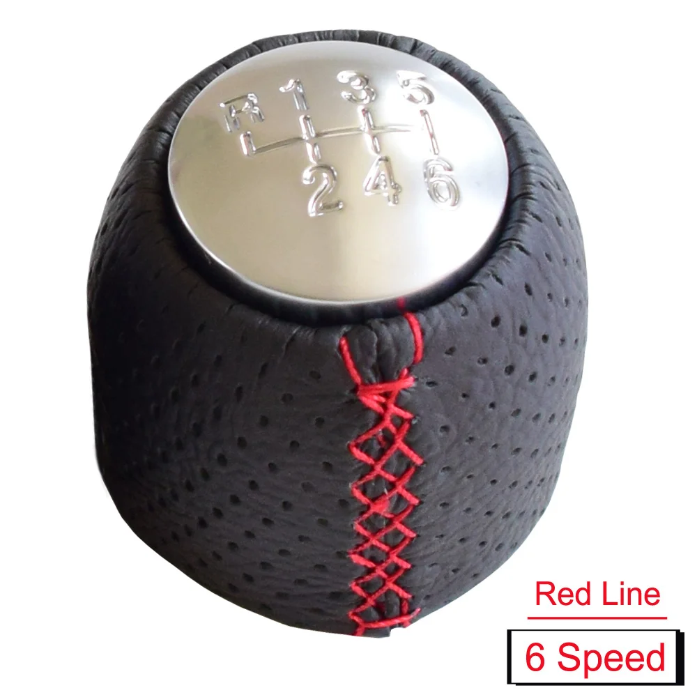 6 Speed Red Line Для ALFA ROMEO 159 автомобиль Brera spider(05-11) 5/6 скорость красный черный игла автомобильная ручка ручной черный рычаг переключения передач Ручка шаровая Головка - Название цвета: 6 Speed Red Line