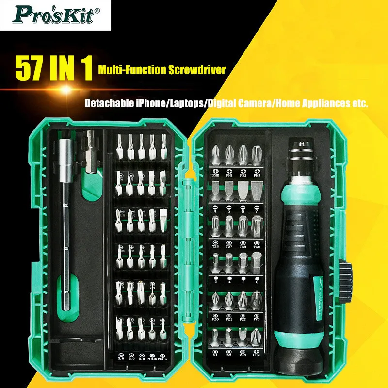 

57 in 1 Pros'kit SD-9857m Multifunction Repair screwdriver combination computer mobile phone precision screwdrivers tool set