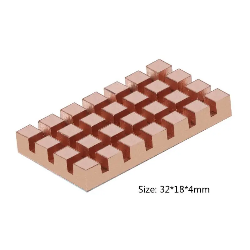 32x18 мм M.2 SSD 2260 NGFF 2242 компьютер ноутбук твердый жесткий диск ультратонкий медный ребристый охлаждающий кулер бесшумный радиатор - Цвет лезвия: 4mm