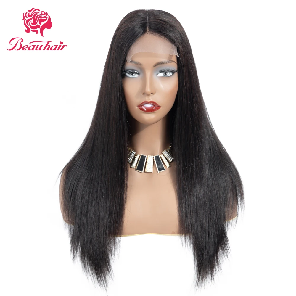 

Brazilian Straight 4x4 Lace Closure Wig Pre Plucked Human Hair Bob Wigs With Baby Hair 150% Density Remy Beau Hair Glueless