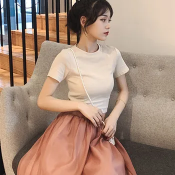 

Women T-shirt Top Summer Shirt Bow O-neck Women Top T-Shirt Casual Solid T-Shirt Short Sleeve Top Cotton Camiseta Mujer