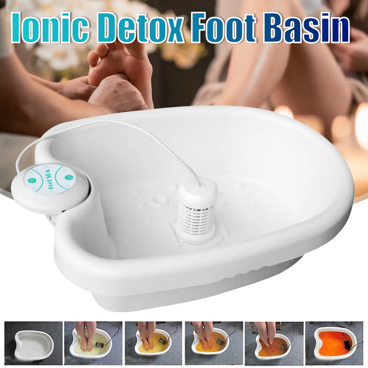 Home Mini Detox Foot Spa Machine Cell Ionic Cleanse device Ionic Detox Foot Spa Aqua Foot Bath Massage Detox Foot Bath Basin afbeelding