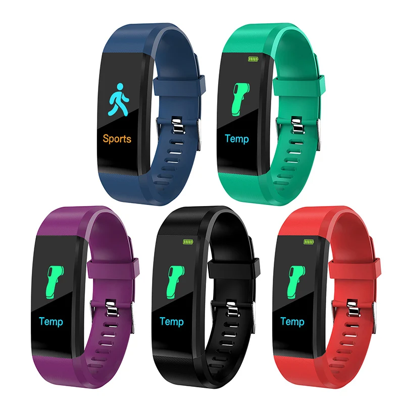 115 Plus Smart Band Men Women Watch Heart Rate Blood Pressure Sleep Monitor Pedometer Waterproof Smart Watch Compabile With IOS 1
