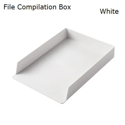 Офисный Настольный органайзер, многофункциональная коробка для чеков, Держатели Файлов, лоток для документов, переплетенный Органайзер - Цвет: white