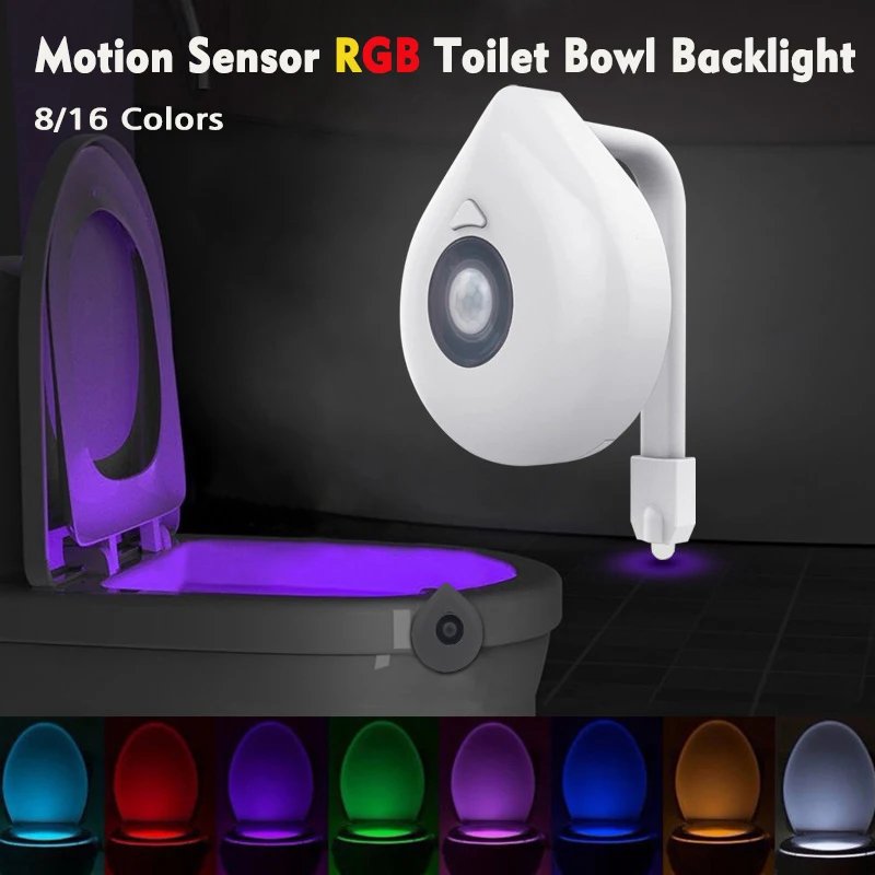 8/16 цветов Rgb подсветка для унитаза ночник светодиодная лампа с датчиком движения