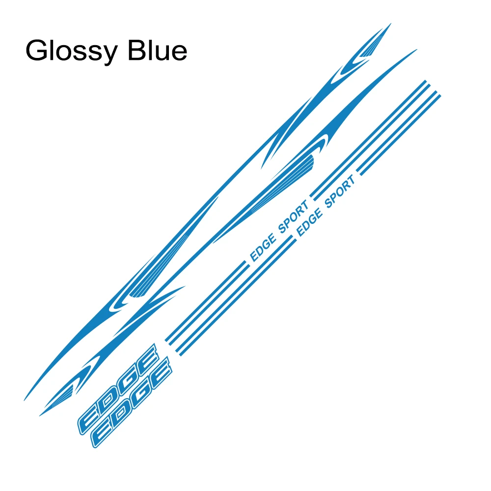 Glossy Blue 1 Набор для стайлинга автомобилей графические виниловые боковые наклейки на дверь светоотражающие автомобильные накладки для Ford Edge Автомобильные украшения кузова Аксессуары - Название цвета: Glossy Blue