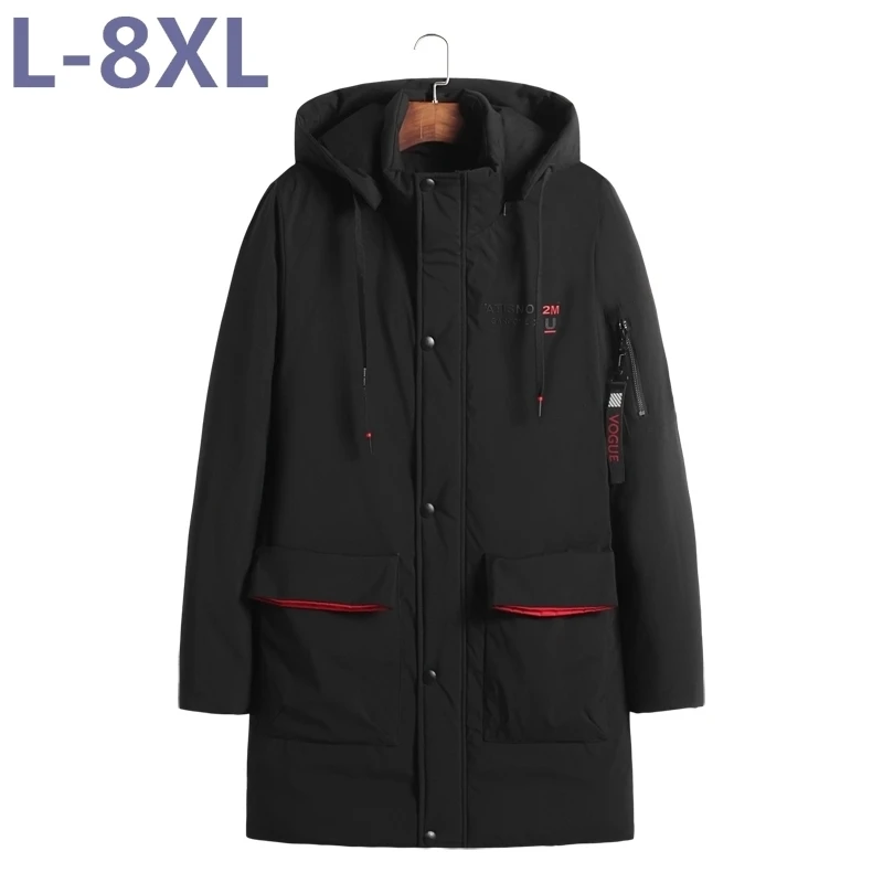 Плюс размер 8XL 6XL 5XL высокое качество Теплая мужская зимняя куртка ветрозащитная