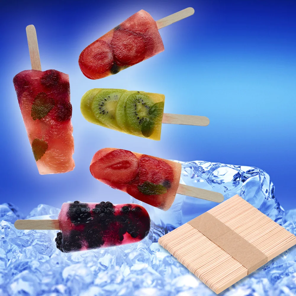 Ice Cream Sticks Natural Wood Wooden Popsicle Lolly Cake Tools 50Pcs/Lot Summer Maker Kids DIY Hand Crafts Art |