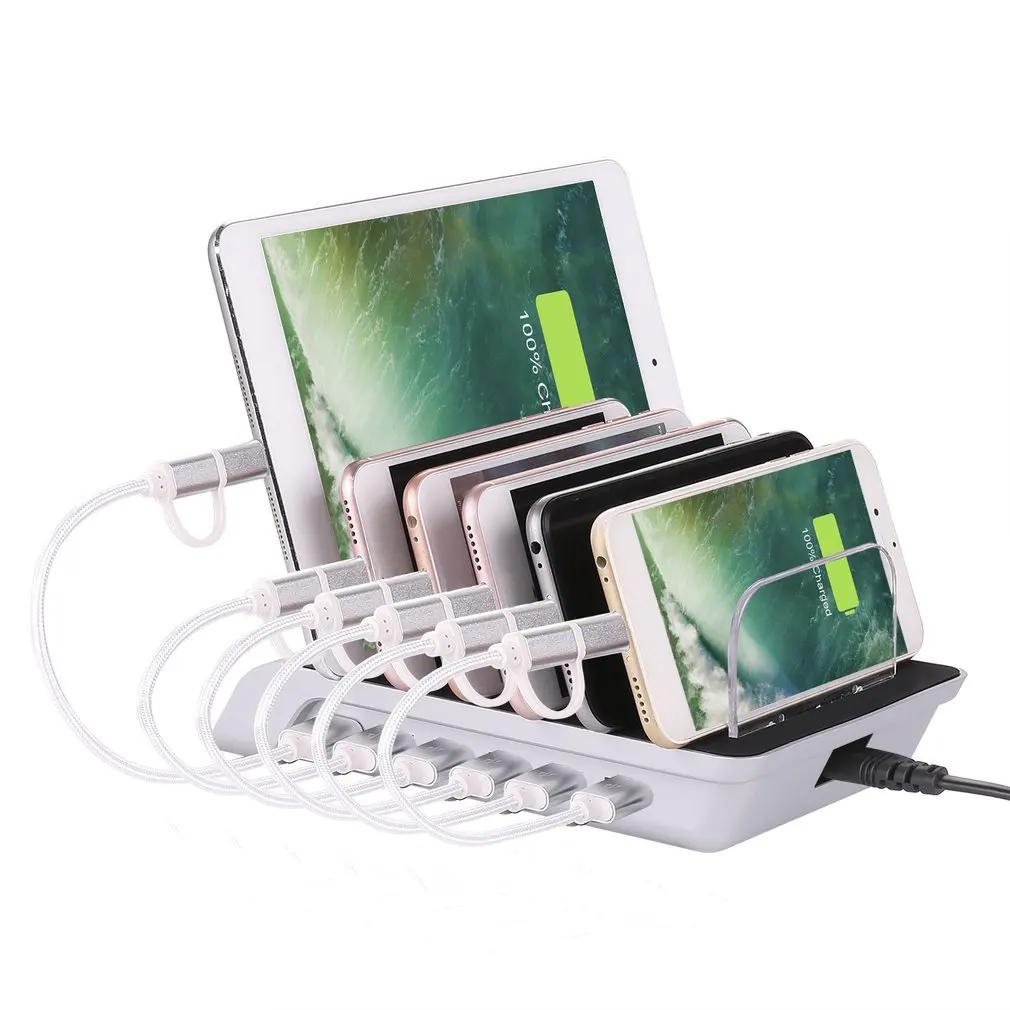 Портативный мини 6 портов USB быстрозарядная станция универсальный настольный планшет и смартфон мульти-устройство концентратор зарядная док-станция