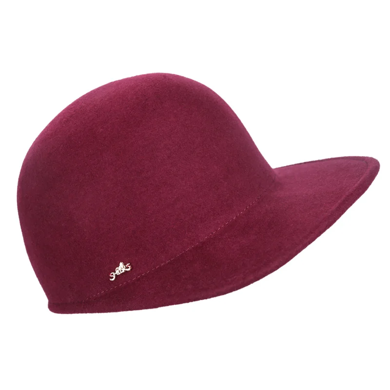 Burgundy Sedancasesa, осенне-зимняя Шерстяная кепка, козырек, Женские Классические Кепки, модная шапка, женские повседневные козырьки, кепка pello Boina, шапки для девочек - Цвет: Burgundy