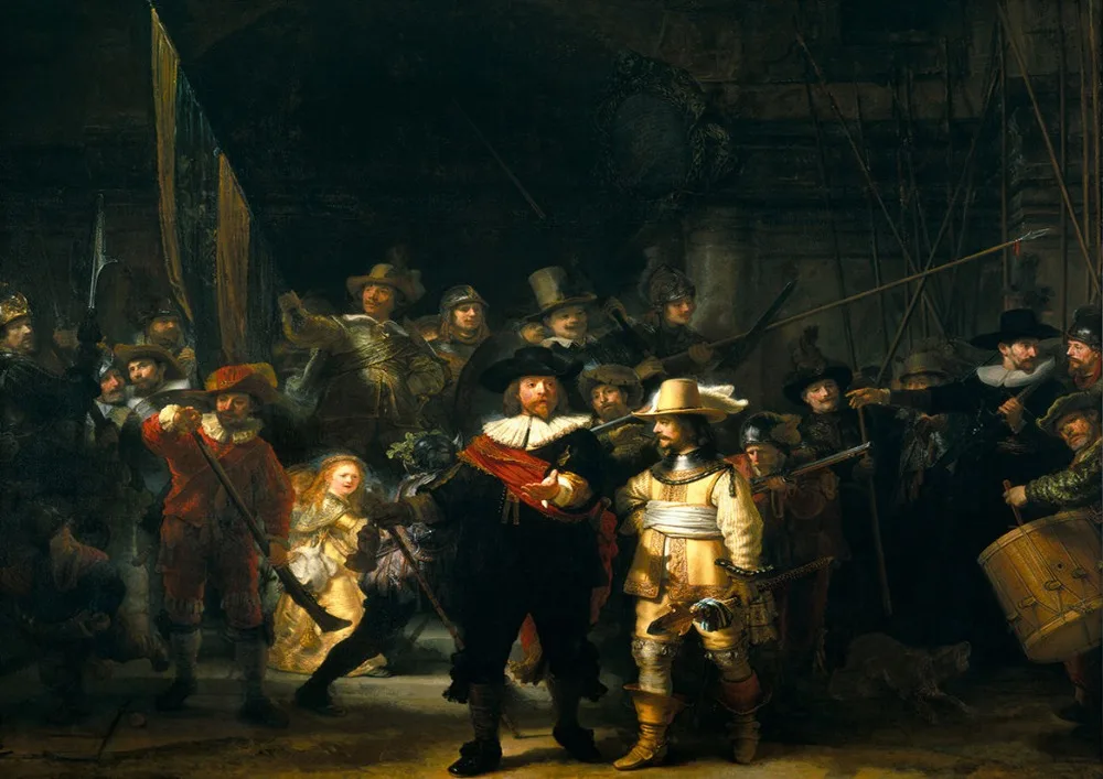 

Rembrandt: The Night Watch Silk Poster Decorative Painting 24X36Inch