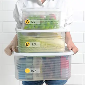

Large Capacity Refrigerator Organizer Classification Plastic Storage Box Fruit Vegetable Dry Sealed Keeper Grain Rice Barrel